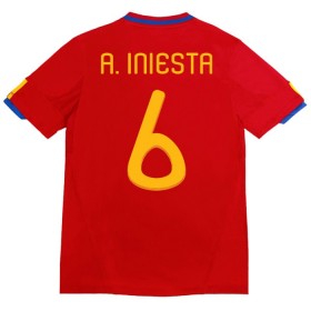 Nogometni Dresovi Španjolska A. Iniesta 6 2010 Retro Domaći Kratkih Rukava